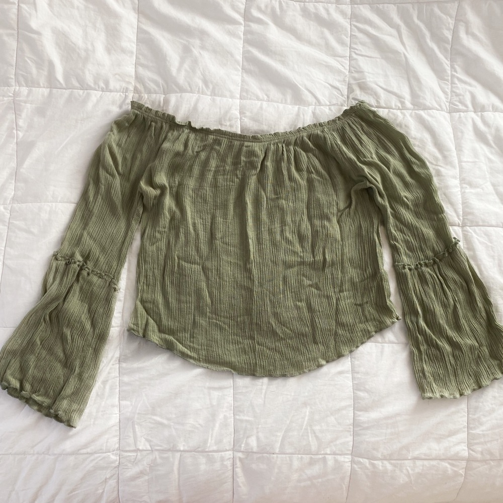 Green Off The Shoulder Top